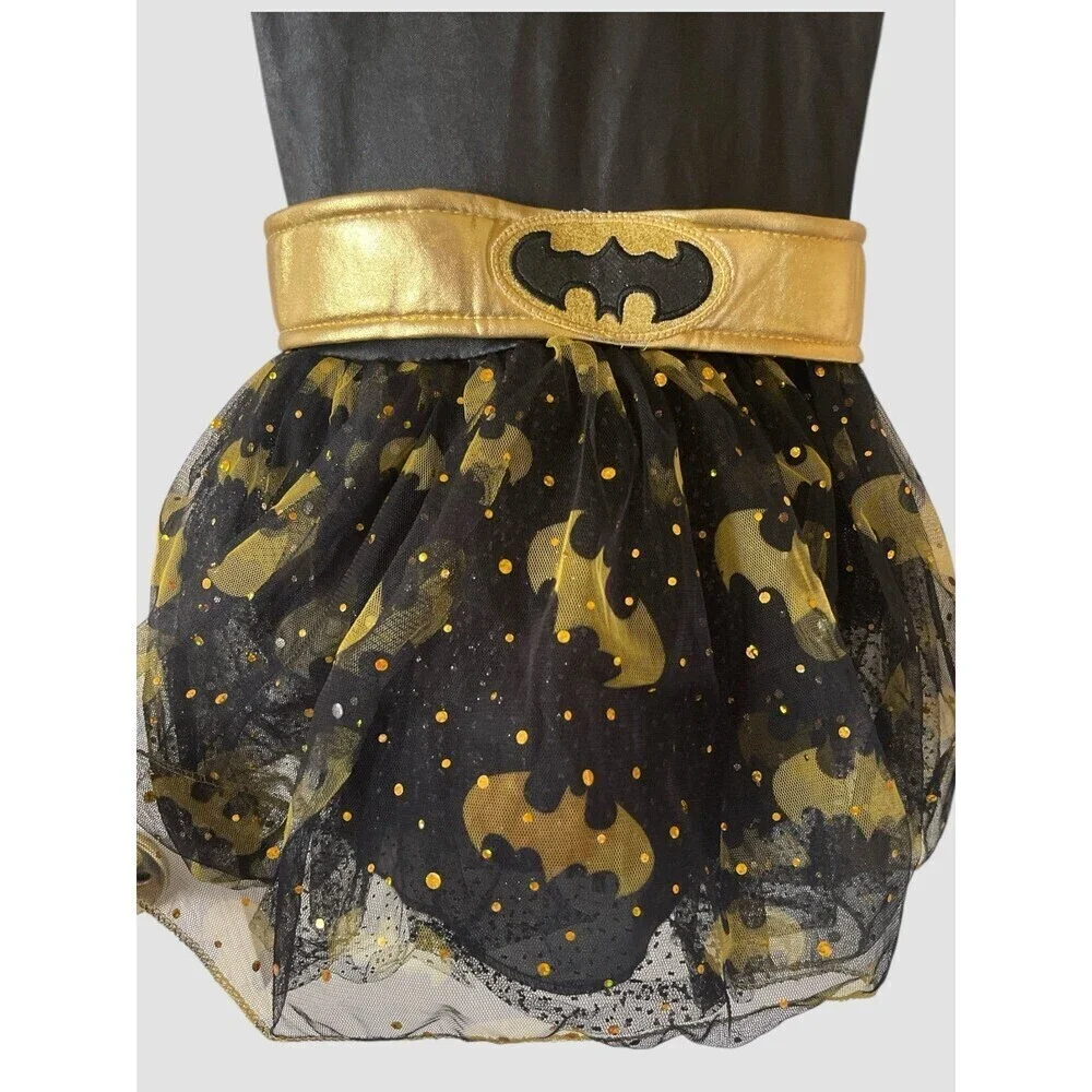Bat Girl Toddler Costume Tutu Dress w/ Mask & Gauntlets Toddler Medium 3/4